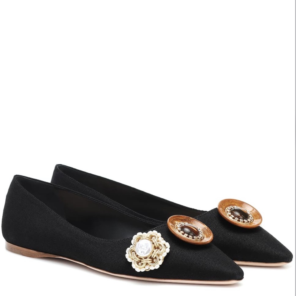 Authentic Miu Miu black denim flats size 40 NIB - Picture 1 of 16